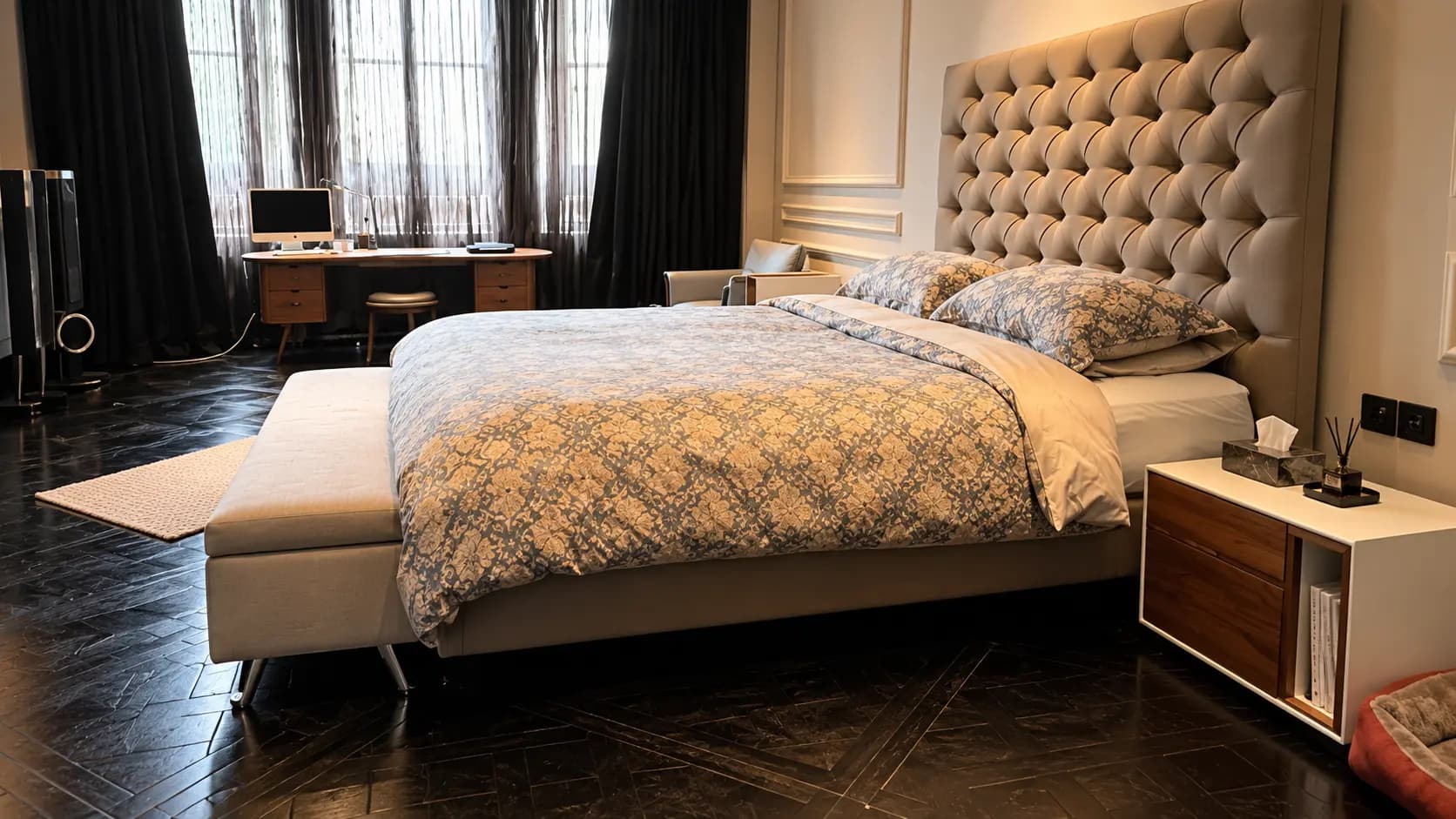 Bespoke Genuine Leather Bed. Made in London